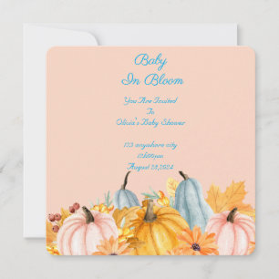 baby in bloom pumpkins baby shower invitation