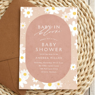 Baby in Bloom Retro Daisies Baby Shower Invitation