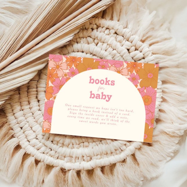 Baby in Bloom Retro Groovy Pink | Boho Enclosure Card (Creator Uploaded)
