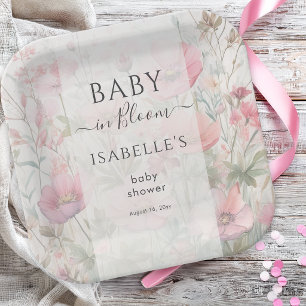 Baby in Bloom Romantic Wildflower Floral Paper Plate