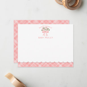 Baby in Bloom Roses & Ribbon Bouquet New Baby Girl Card