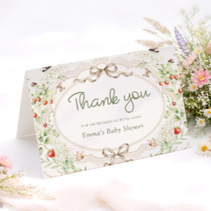 Baby in Bloom Rustic Baby Shower Thank You Card