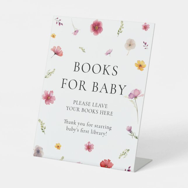 Baby in Bloom Shower Books for Baby  Pedestal Sign (Front)