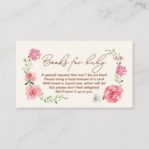 Baby in bloom shower Books for baby Request  Enclosure Card