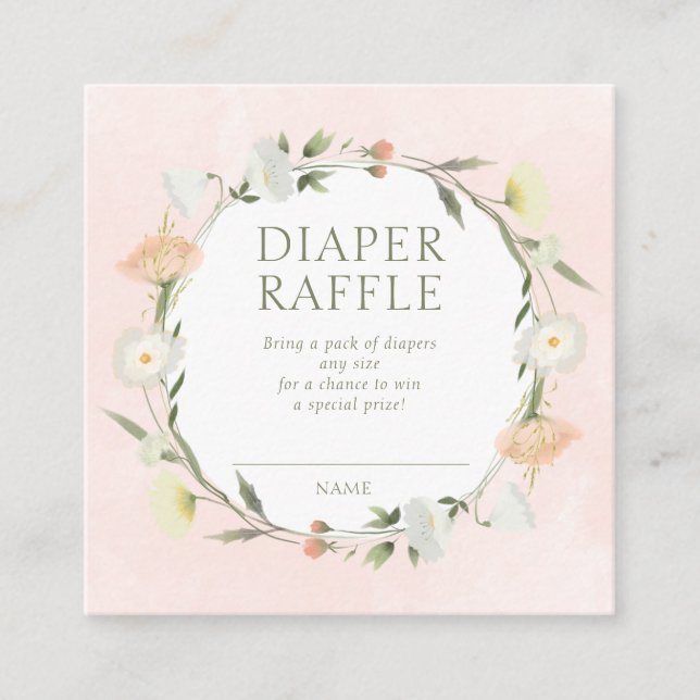 Baby in Bloom Shower Diaper Raffle Enclosure Card (Front)