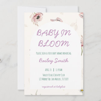 Baby in bloom shower invitation