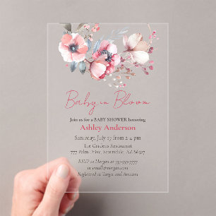 Baby In Bloom, Shower Invite Acrylic Invitation