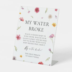 Baby in Bloom Shower My Water Broke Game Pedestal Sign