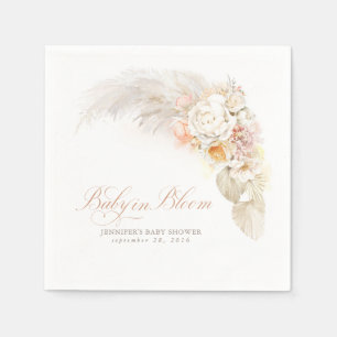 Baby in Bloom Soft Light Flowers Baby Shower Napkin