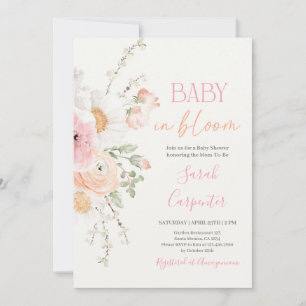 Baby in Bloom Spring Baby Shower Girl Invitation