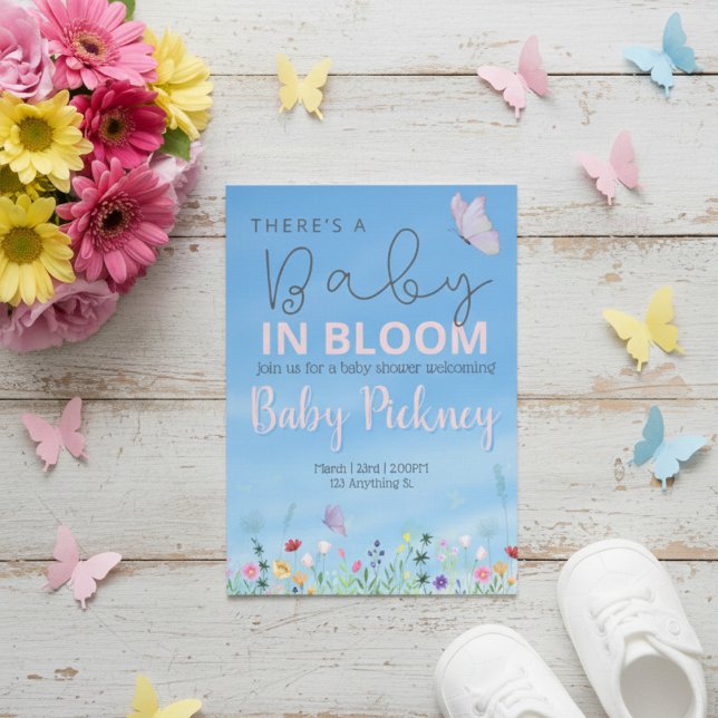 Baby in bloom. Spring Baby shower invnitation Invitation (Creator Uploaded)
