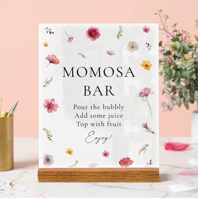 Baby in Bloom Spring Baby Shower Momosa Bar Acrylic Sign (Creator Uploaded)