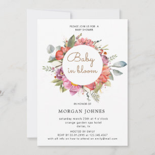 baby in bloom spring blossom Baby Shower invite