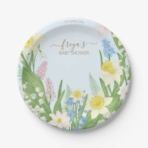 Baby in Bloom Spring Easter Baby Shower Paper Plate