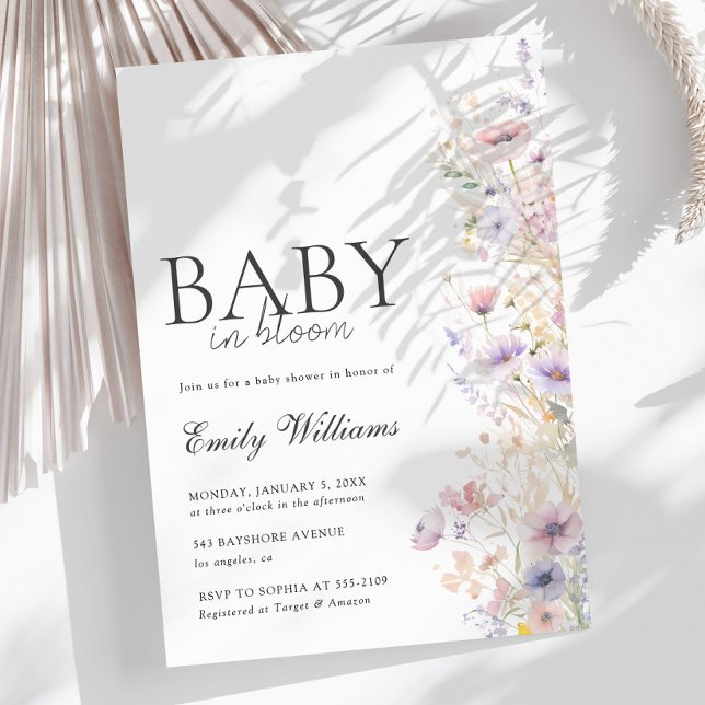 Baby in Bloom Spring Flower Baby Shower Invitation (Creator Uploaded)