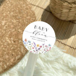 Baby in Bloom Spring Summer Floral Baby Shower Classic Round Sticker