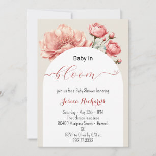Baby in Bloom Spring Summer Floral Baby shower Invitation