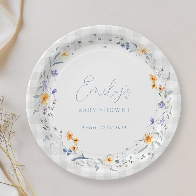 Baby in Bloom Spring Summer Floral Baby Shower Paper Plate (Creator Uploaded)