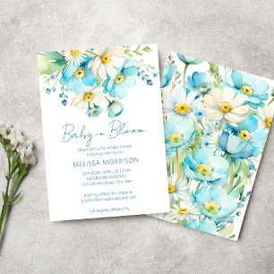 Baby in bloom spring summer flowers baby shower invitation