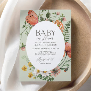 Baby in Bloom Spring Wildflower Baby Shower Invitation