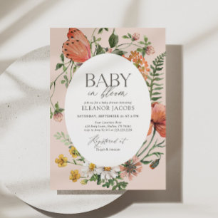 Baby in Bloom Spring Wildflower Baby Shower Invitation