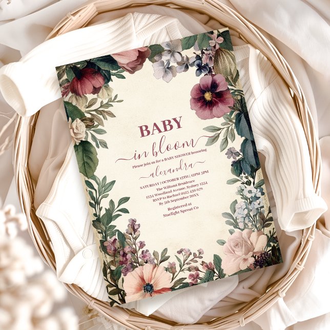 Baby in Bloom Spring Wildflower  Baby Shower Invitation (Creator Uploaded)