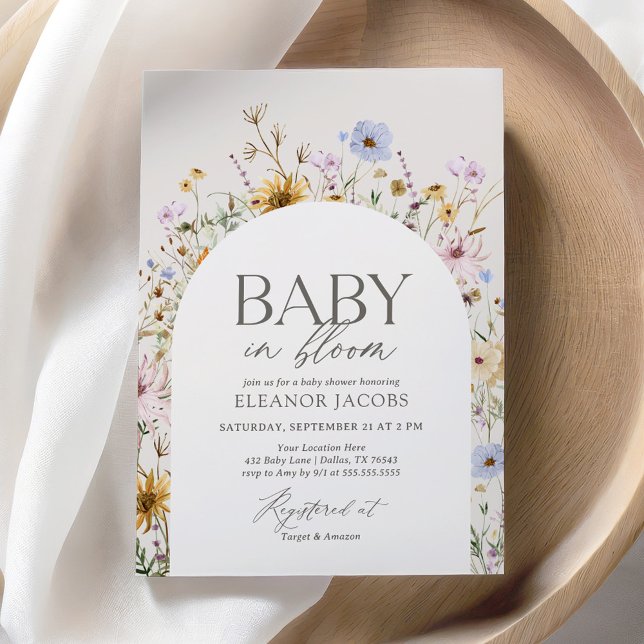 Baby in Bloom Spring Wildflower Baby Shower Invitation (Creator Uploaded)