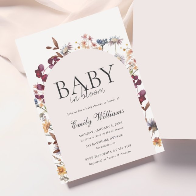 Baby in Bloom Spring Wildflower Baby Shower Invitation (Creator Uploaded)