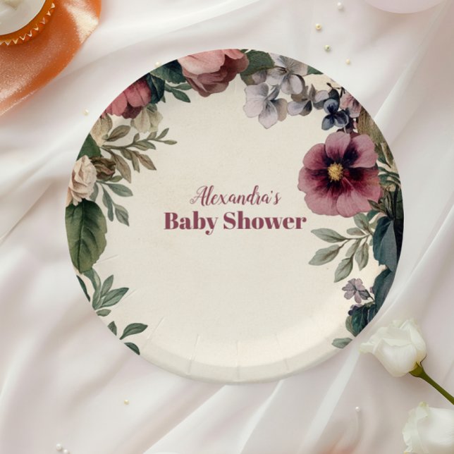 Baby in Bloom Spring Wildflower  Paper Plate (Creator Uploaded)