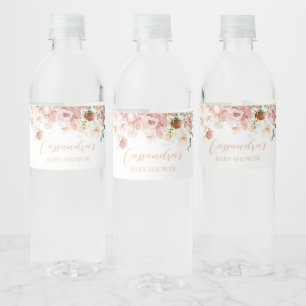Baby in Bloom Spring Wildflower  Water Bottle Label