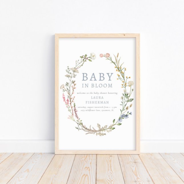 Baby in Bloom Spring Wildflower Welcome Poster (Creator Uploaded)