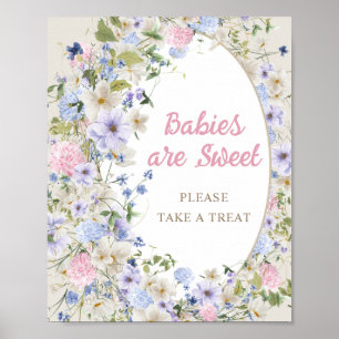 Baby in bloom spring Wildflowers Babies are sweet Poster
