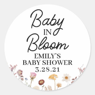 Baby in Bloom Stickers, Seed Packet, Baby Shower Classic Round Sticker