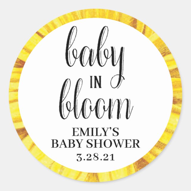 Baby in Bloom Stickers, Seed Packet, Baby Shower Classic Round Sticker (Front)