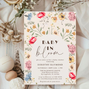 Baby in Bloom Stylish Arch Floral Baby Shower Invitation