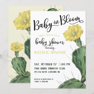 Baby in Bloom Succulent Baby Shower Invitation