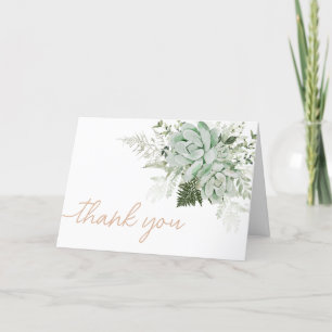 Baby in Bloom Succulent Baby Shower Thank You Card