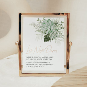 Baby in Bloom Succulent Late Night Diaper Poster
