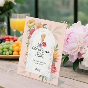 Baby in Bloom Summer Floral Garden Mum-osa Bar Pedestal Sign