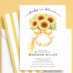 Baby in Bloom Sunflower Baby Shower Invite