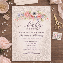 Baby in Bloom Sweet Floral Baby Shower Invitation