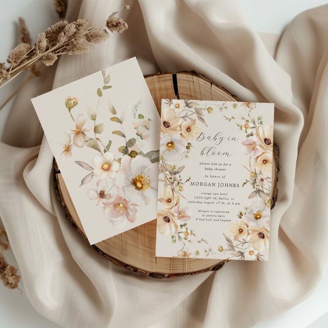 Baby In Bloom Tender Floral Baby Shower Invite (Creator Uploaded)