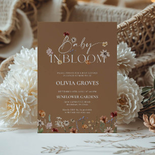 Baby in Bloom Terracotta Wildflower Baby Shower Invitation