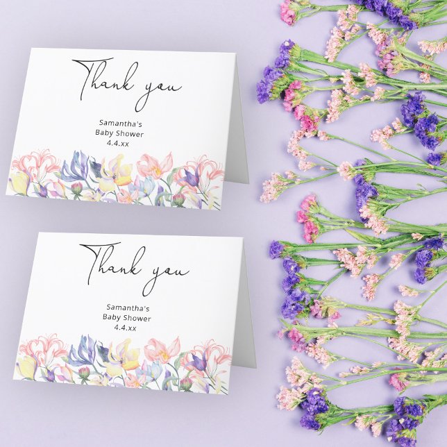 Baby in bloom thank you baby shower card (Creator Uploaded)
