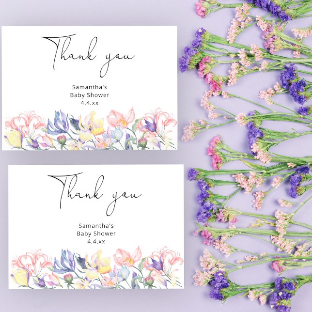 Baby in bloom thank you baby shower card (Creator Uploaded)