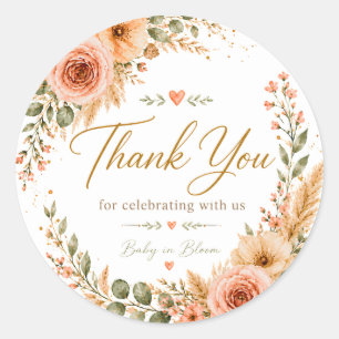 Baby in Bloom Thank You Stickers