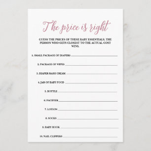 Baby in Bloom The Price is Right Game Programme