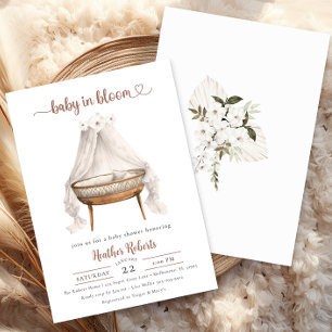 Baby In Bloom Trendy Boho Baby Shower Invitation