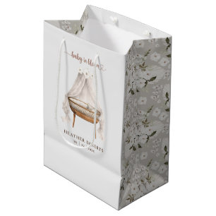 Baby In Bloom Trendy Boho Baby Shower Medium Gift Bag