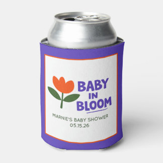 Baby in Bloom Tulip Trendy Modern Baby Shower Can Cooler